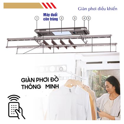 Giàn phơi điện tử nhập khẩu Model Gls650
