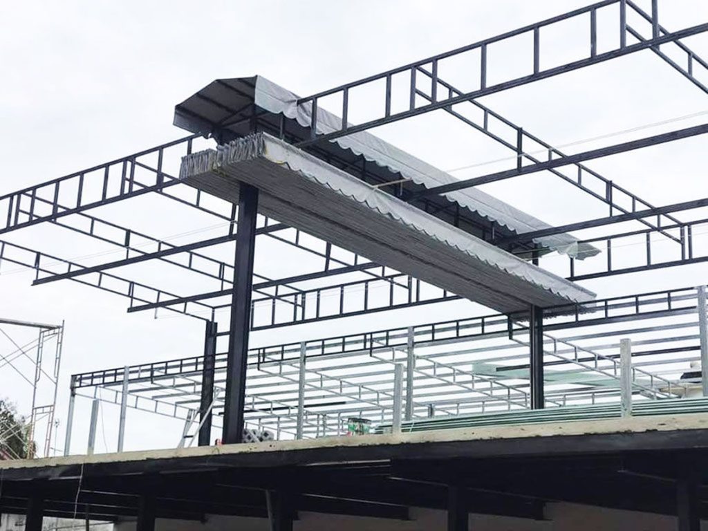 Khung bạt kéo ngoài trời dạng mái xếp lượn sóng