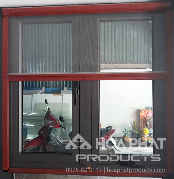 Cửa lưới chống muỗi tự cuốn vân gỗ
