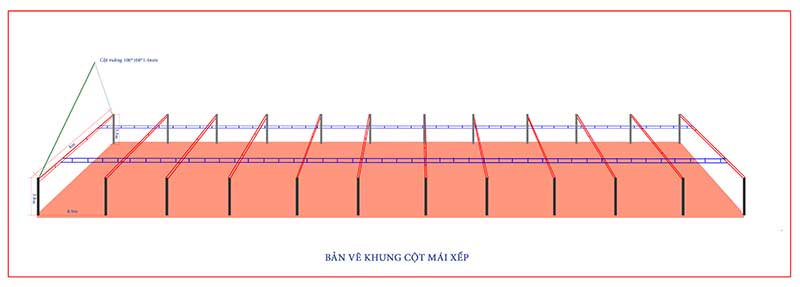 Kết cấu khung mái xếp di động cho bãi xe
